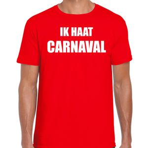 Carnaval verkleed shirt rood voor heren ik haat carnaval - kostuum 2XL  -
