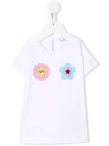 Chiara Ferragni Kids t-shirt à fleurs - Blanc