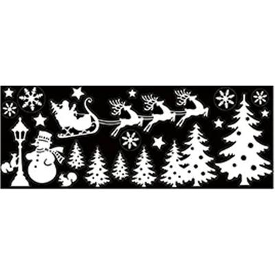 Kerst raamstickers Bomen - vel van 34 x 28 cm - raamdecoratie