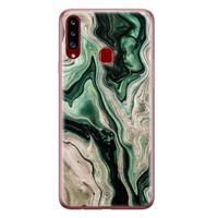 Samsung Galaxy A20s siliconen hoesje - Green waves