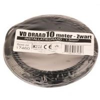 VD draad 10M zwart 1,5mm²