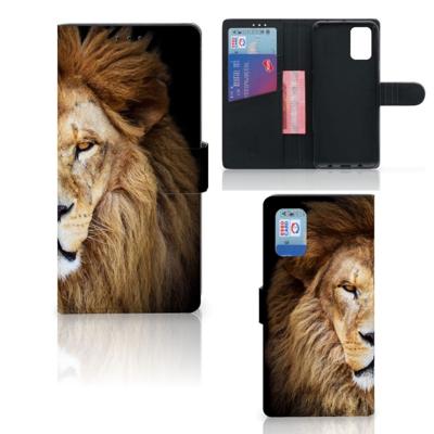 Samsung Galaxy A02s | M02s | Telefoonhoesje | Met pasjeshouder | Leeuw