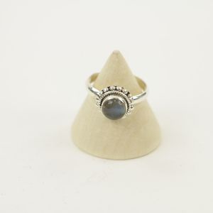 Zilveren Ring met Labradoriet Maat 17,5 (Sterling Zilver 925)