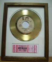Gouden plaat Don McLeane - American Pie