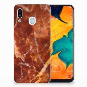 Samsung Galaxy A30 TPU Siliconen Hoesje Marmer Bruin