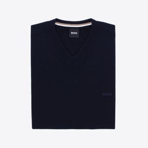 Pull V-hals Blauw Katoen