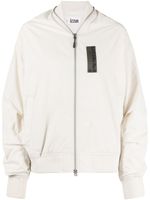 izzue veste bomber zippée à patch logo - Blanc