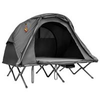 4 in 1 Wandeltentenset voor 2 Personen met Hoes en Matras 194 x 146 x 160 cm Grijs