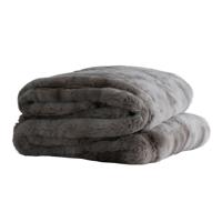Linde Grijs nepbont plaid in cadeaubox 150 x 200