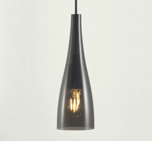 Hanglamp 'Embla' Nordlux modern E27 fitting zwart rookglas 300mm