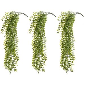 3x Kantoor Ficus kunstplanten hangende tak 80 cm UV bestendig   -