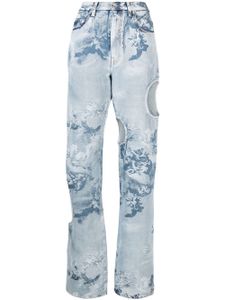 Off-White jean à détails de découpes - Bleu