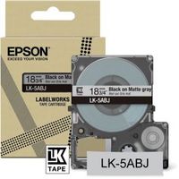 Epson C53S672087 labelprinter-tape Zwart op grijs LK - thumbnail
