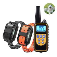 880-2 800 werven oplaadbare afstandsbediening halsband hond trainingsapparaat anti blaffen apparaat (zwart + oranje)