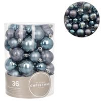Kerstballen shatterproof blauw/grijs 36 stuks | 36 stuks
