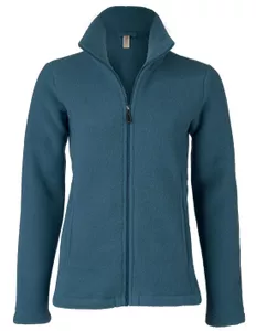 Dames Jas Merino Wol Fleece Engel Natur, Kleur Blauwgrijs, Maat 42/44 - Large