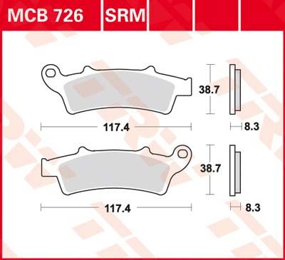 TRW Remblokken, en remschoenen voor de moto, MCB726 Allround organisch