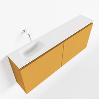 Toiletmeubel Mondiaz Ture | 120 cm | Meubelkleur Ocher | Eden wastafel Talc Links | Zonder kraangat