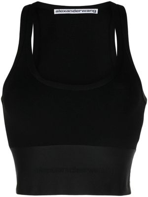 Alexander Wang débardeur crop à bande logo - Noir