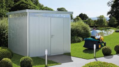 Biohort Highline H4 metalen tuinhuis 275x275x222 cm met enkele deur- Plat dak- Metaal- Biohort Biohort Highline H4 metalen tuinhuis 275x275x222 cm met enkele deur- Plat dak- Metaal- Biohort