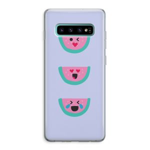Smiley watermeloen: Samsung Galaxy S10 Plus Transparant Hoesje