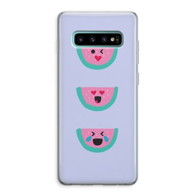 Smiley watermeloen: Samsung Galaxy S10 Plus Transparant Hoesje