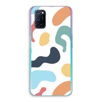 Memphis Shapes Blue: Oppo A92 Transparant Hoesje