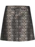 Moschino logo-jacquard metallic high-waist skirt - Noir