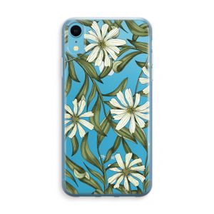 Wit bloemenpatroon: iPhone XR Transparant Hoesje