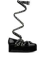 Noir Kei Ninomiya mocassins en cuir à détails de clous