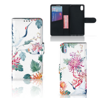 Xiaomi Redmi 7A Telefoonhoesje met Pasjes Bird Flowers - thumbnail