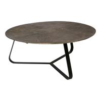 Kae Gouden aluminium bijzettafel met ijzeren frame rond L