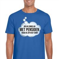 Cadeau T-shirt voor heren - eindelijk met pensioen - blauw - VUT
