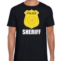 Sheriff police / politie embleem t-shirt zwart voor heren - thumbnail