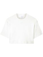 Off-White t-shirt crop à logo brodé - Blanc