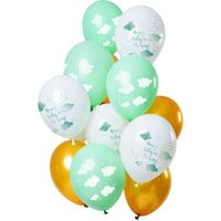 Ballonnen &apos;Hooray Baby on the Way&apos; Premium (12st)