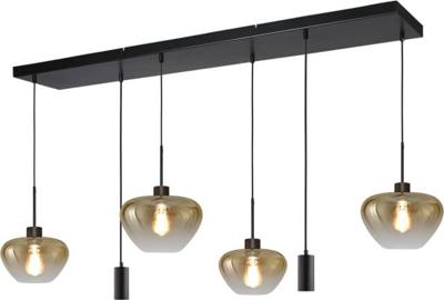 Masterlight 6-lichts hanglampGenua zwart met goud glas - 2971-0505130256MB222