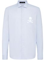 Philipp Plein chemise Sugar Daddy à tête de mort brodée - Bleu - thumbnail