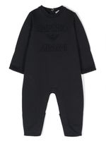 Emporio Armani Kids grenouillère en coton à logo brodé - Noir - thumbnail