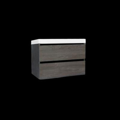 Onderkast Sanilux Trendline Met Greeplijst Mat Zwart 80x47x52 cm Silver Oak Sanilux