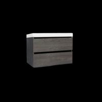 Onderkast Sanilux Trendline Met Greeplijst Mat Zwart 80x47x52 cm Silver Oak Sanilux Onderkast Sanilux Trendline Met Greeplijst Mat Zwart 80x47x52 cm Silver Oak Sanilux