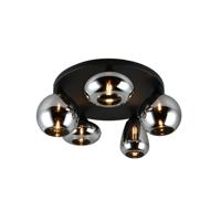 Trio 5-lichts plafondlampLumina zwart met smoke glas - 617030532