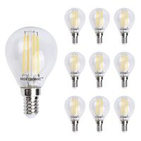10x E14 LED Filament - 4 Watt 470 lumen - 2700K warm wit licht - kleine fitting - Vervangt 40 Watt - P45 vorm - thumbnail