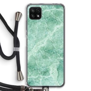 Groen marmer: Samsung Galaxy A22 5G Transparant Hoesje met koord