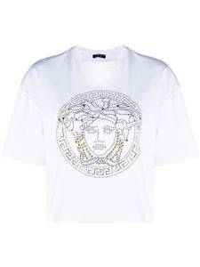 Versace t-shirt en coton à imprimé Medusa - Blanc