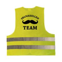 Vrijgezellen team / vrijgezellenfeest hesje geel met reflecterende strepen voor volwassenen