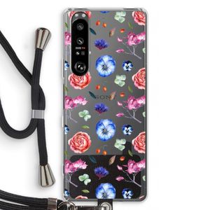 Bloemetjes: Sony Xperia 1 III Transparant Hoesje met koord