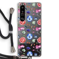 Bloemetjes: Sony Xperia 1 III Transparant Hoesje met koord
