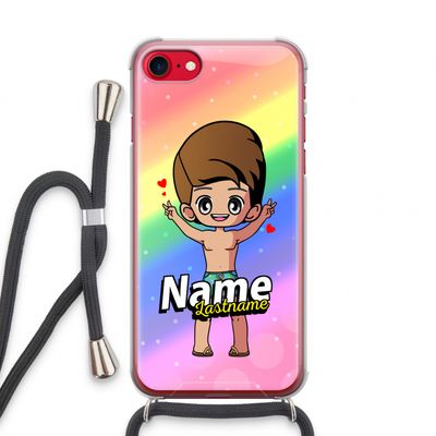 Chibi Maker man: iPhone SE 2020 Transparant Hoesje met koord