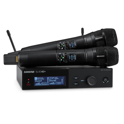 Shure SLXD24D+E/N8C Dubbele draadloze N8CB microfoon set Shure SLXD24D+E/N8C Dubbele draadloze N8CB microfoon set